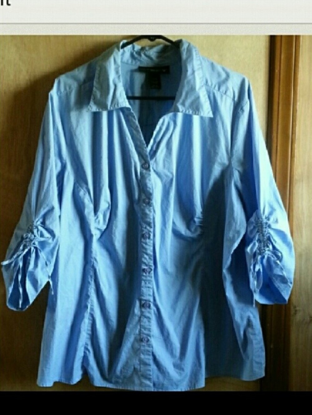 Venezia Sky Blue Women's Button-Front Shirt